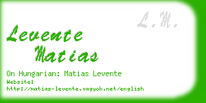 levente matias business card